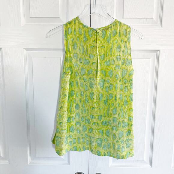 Equipment Kyle Green Snake Print Sleeveless Blouse - Picture 6 of 6